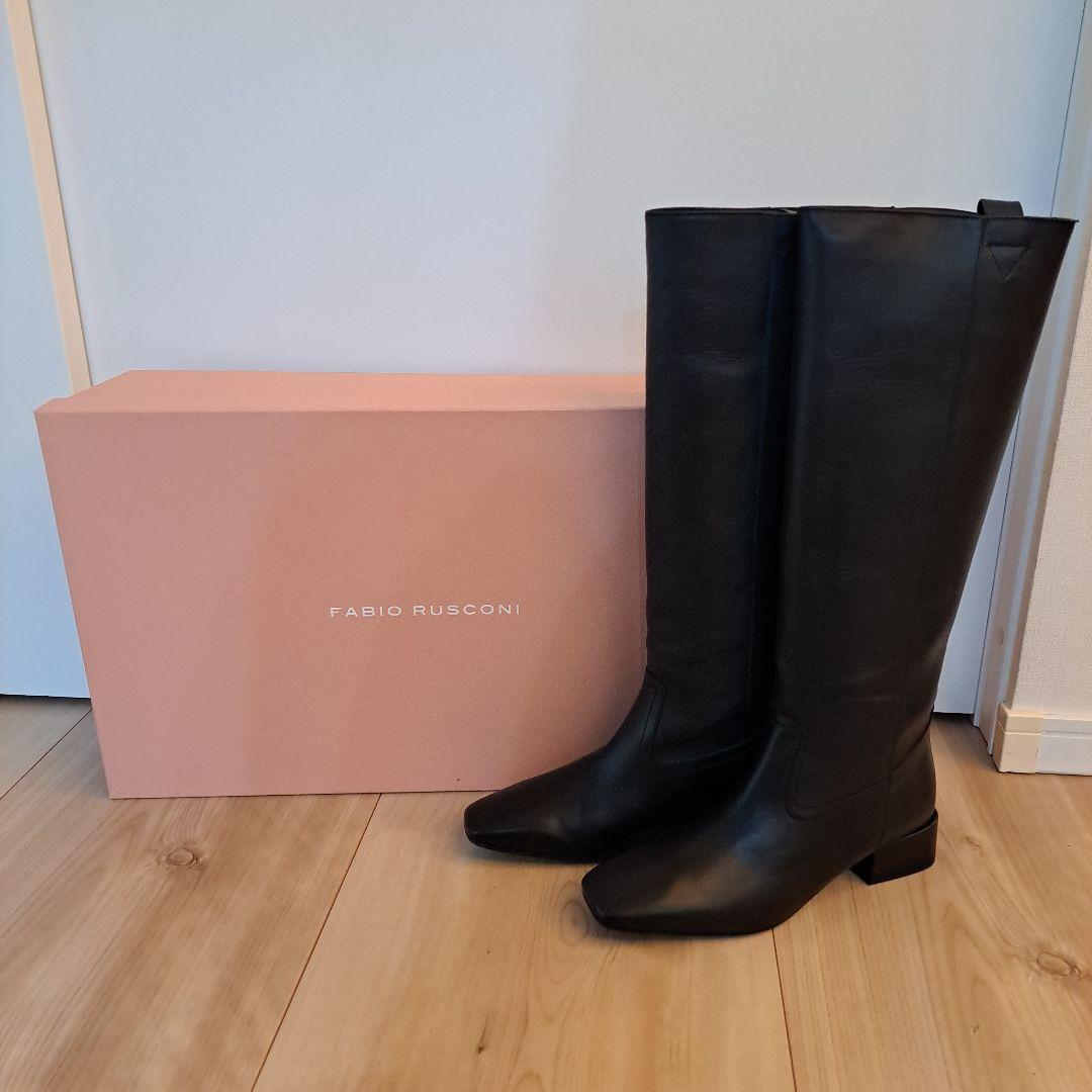 FABIO RUSCONI ブラックロングブーツ　サイズ39