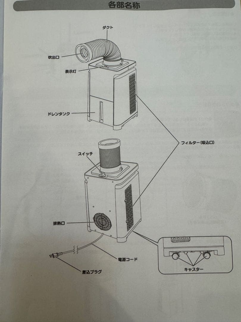小型スポットクーラー　ミニクーラー　冷風扇 ナカトミ　MAC-10CG