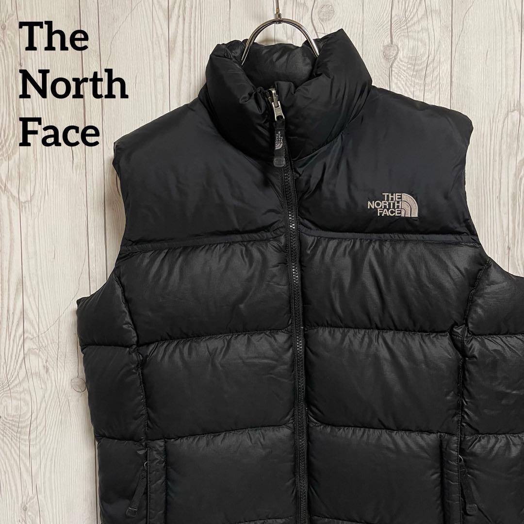 ノースフェイス　ダウンベスト　700フィル　レディースXL　95ブラック黒　古着
