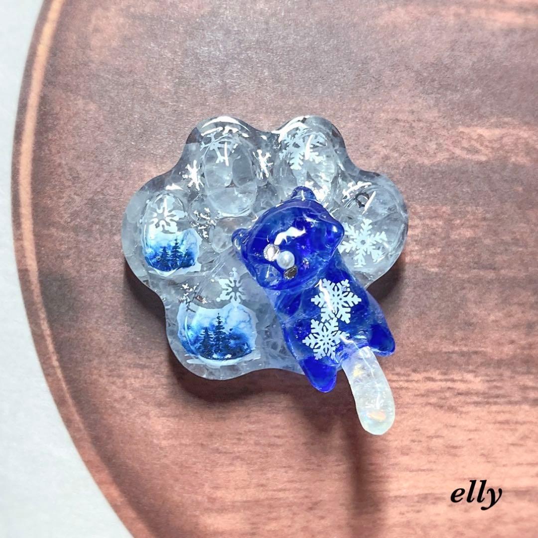 【sawasawa様】1569.天然石　琉球ガラス　雪の結晶　とびつき猫　レジン