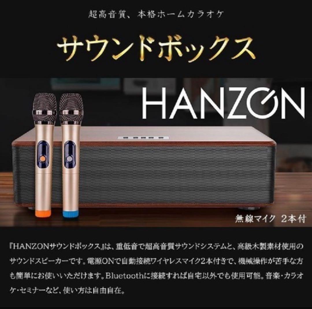 HANZON サウンドボックス 無線マイク2本付き　自宅カラオケ