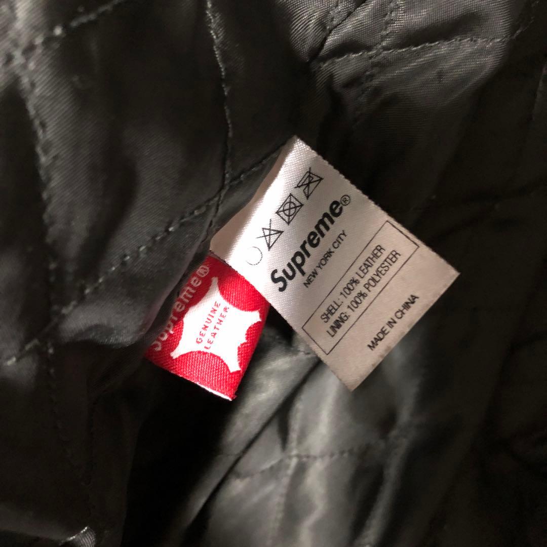 10FW SUPREME シュプリーム レザージャケット ダウン フード グレー