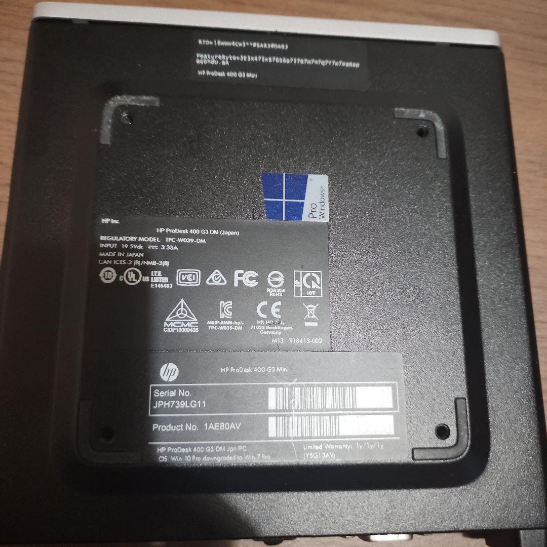 メ*リ様 HP ProDesk 400 G3 DM 8GB/256GB