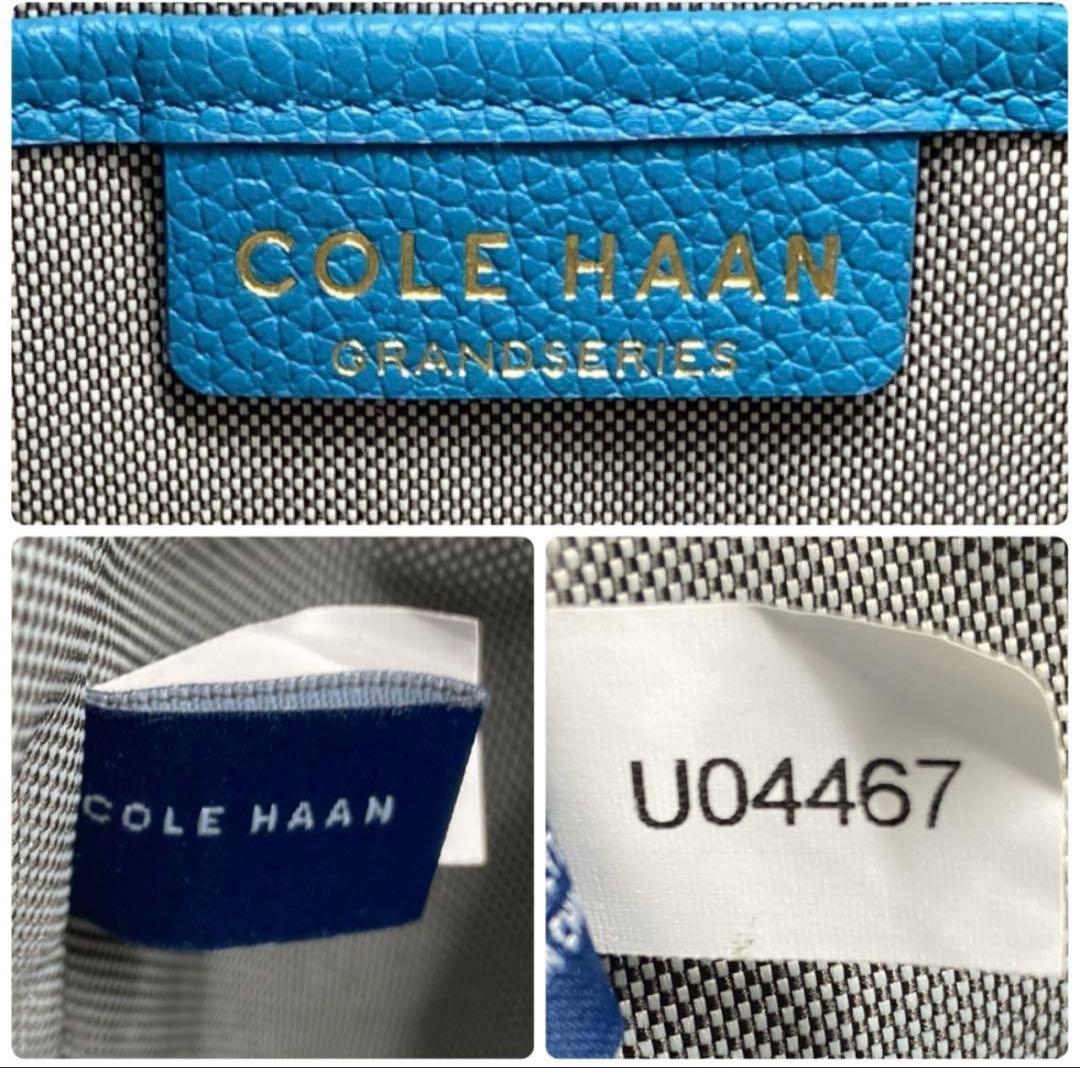 極美品✨COLEHAAN コールハーン トートバッグ　ターコイズブルー　A4可