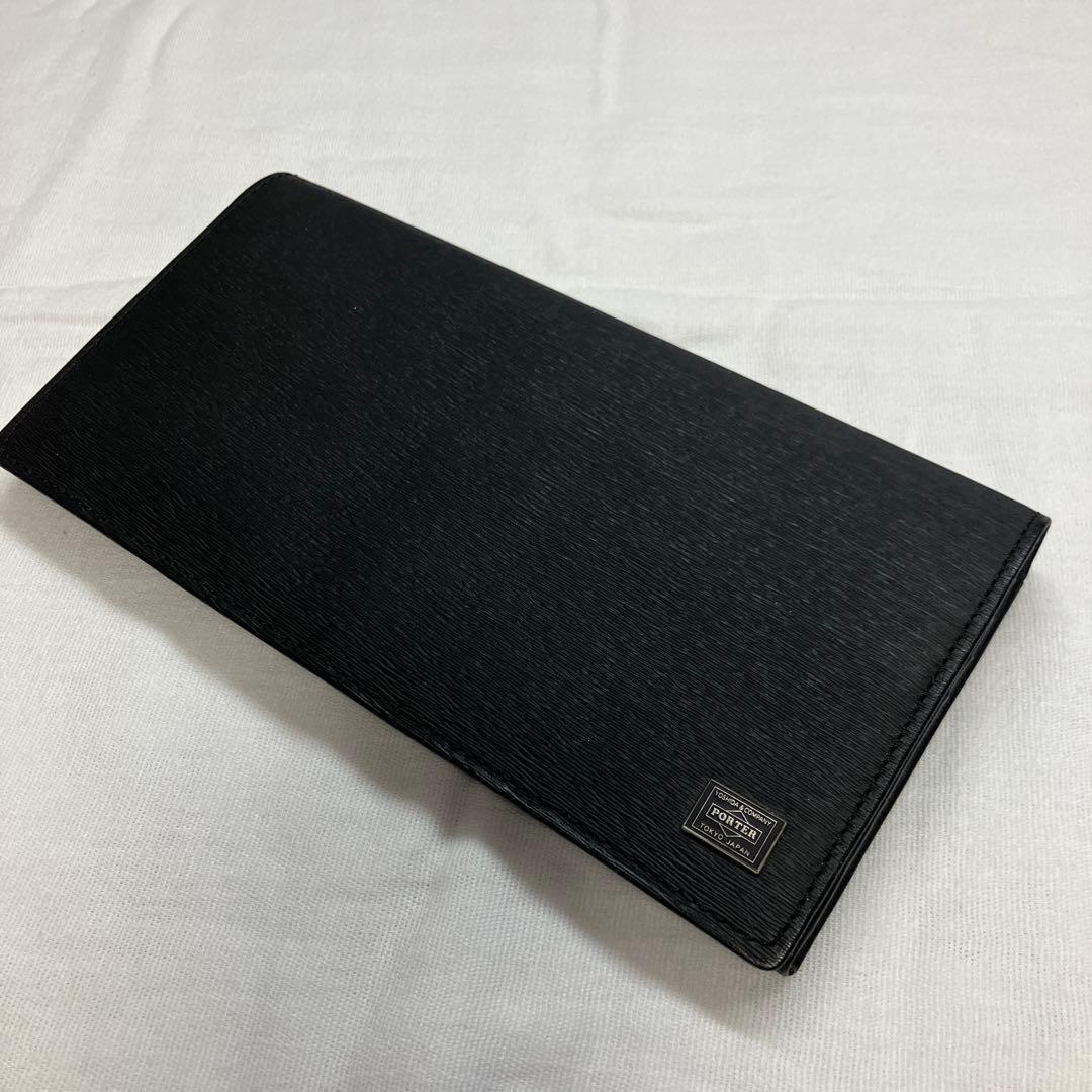 【KR様用】PORTER カレント　二つ折り財布　レザー　ブラック