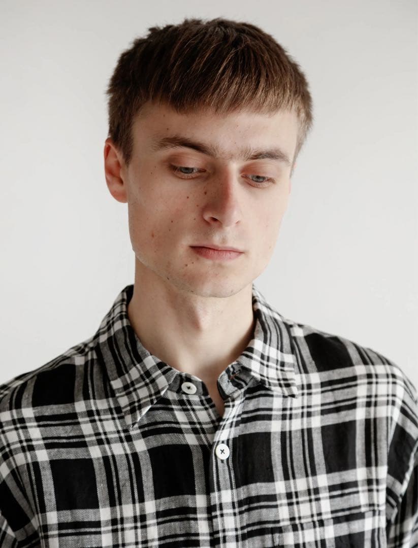 に*み様 Margaret Howell ブラック×ホワイト チェック リネンシ