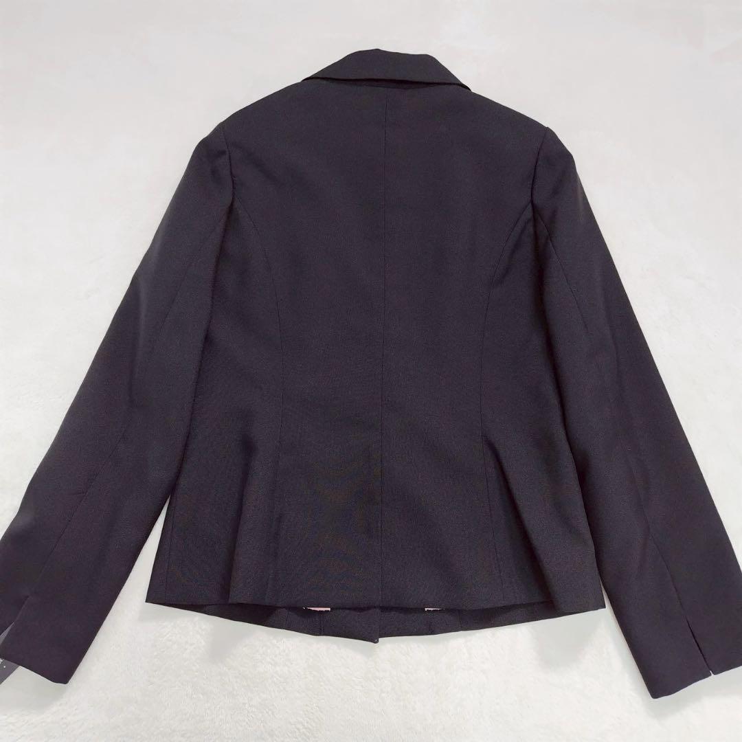 美品 パンツスーツ ブラック3点 セットアップ 就活 リクルート 17号 大きい