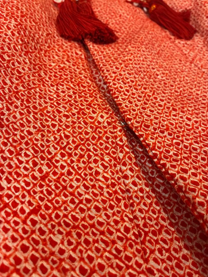 3歳七五三 古典柄レトロ着物と総絞り被布セット