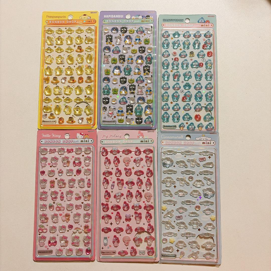 な*み様 ボンボンドロップシール サンリオ ミニ 6種 はぴだんぶい ポムポムプ