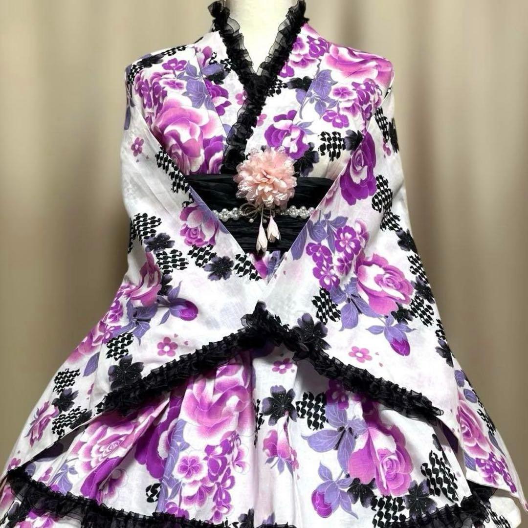 浴衣ドレス　ハンドメイド　姫ギャル　地雷