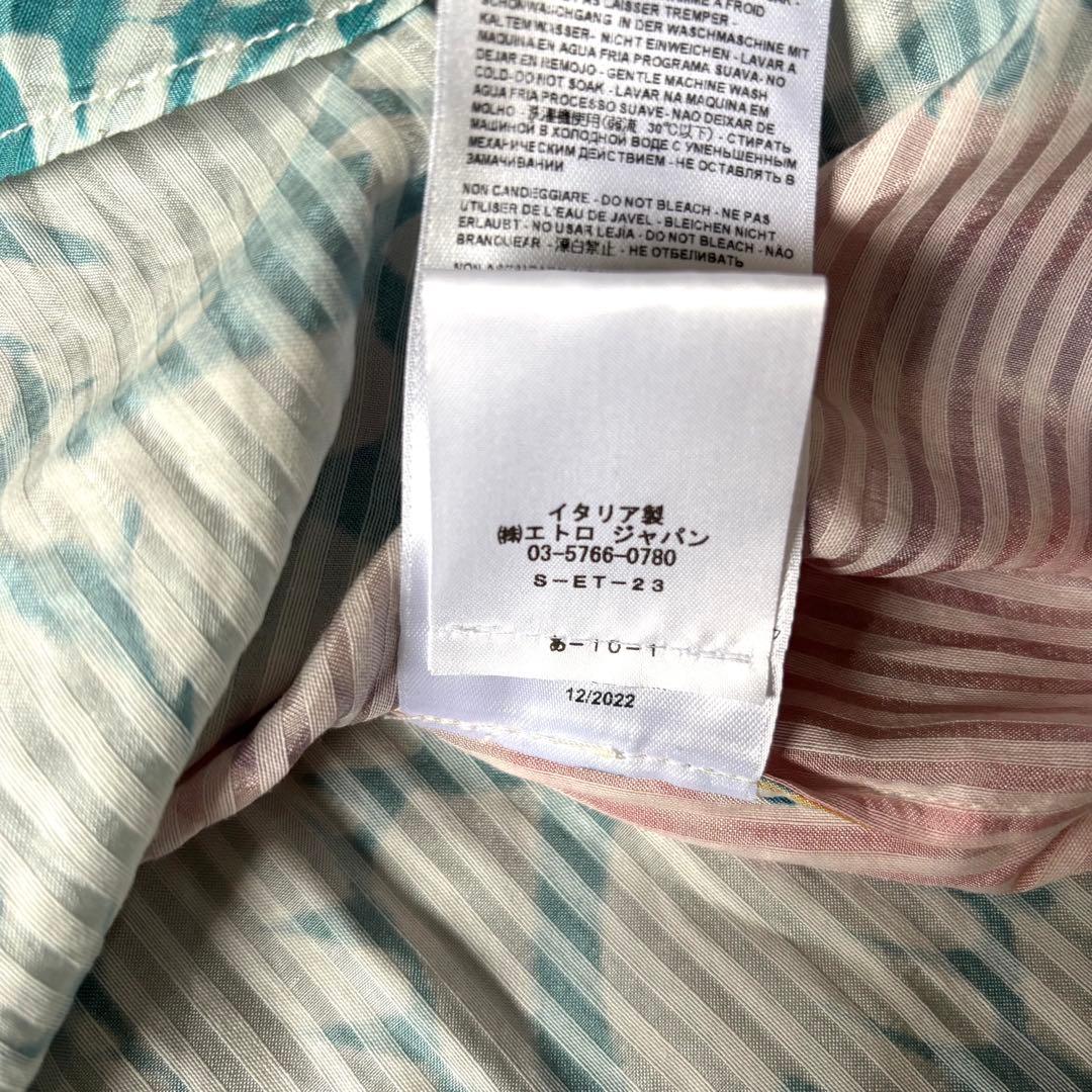 【タグ付✨】エトロ　チュニック　シャツ　ボウタイ　リボン　総柄　ワンピース　XL