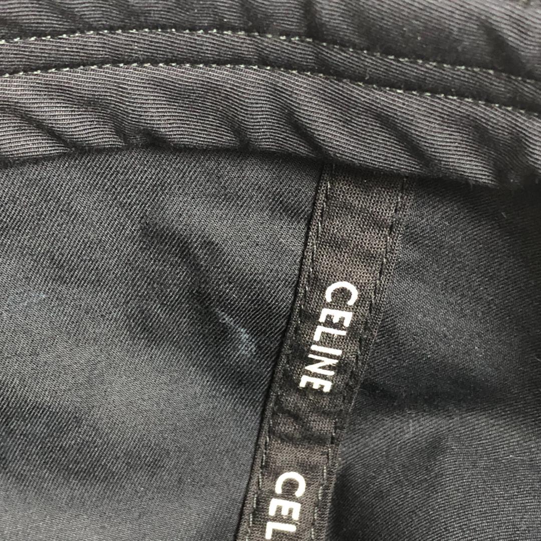 8F043/セリーヌ/トリオンフ ベースボールキャップ/帽子/ブラック/黒