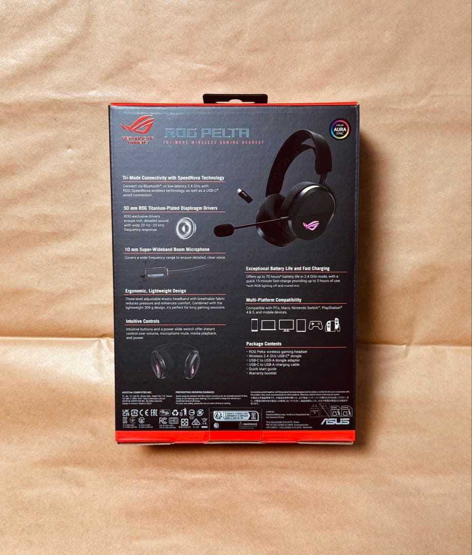 ASUS ROG PELTA ワイヤレスゲーミングヘッドセット