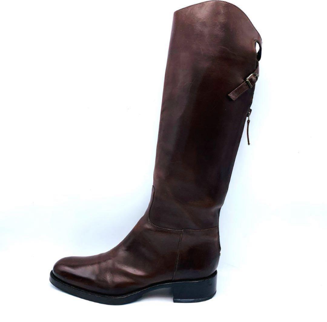 美品　SARTORE サルトル　ジョッキーブーツ　シングルベルト　ブラウン