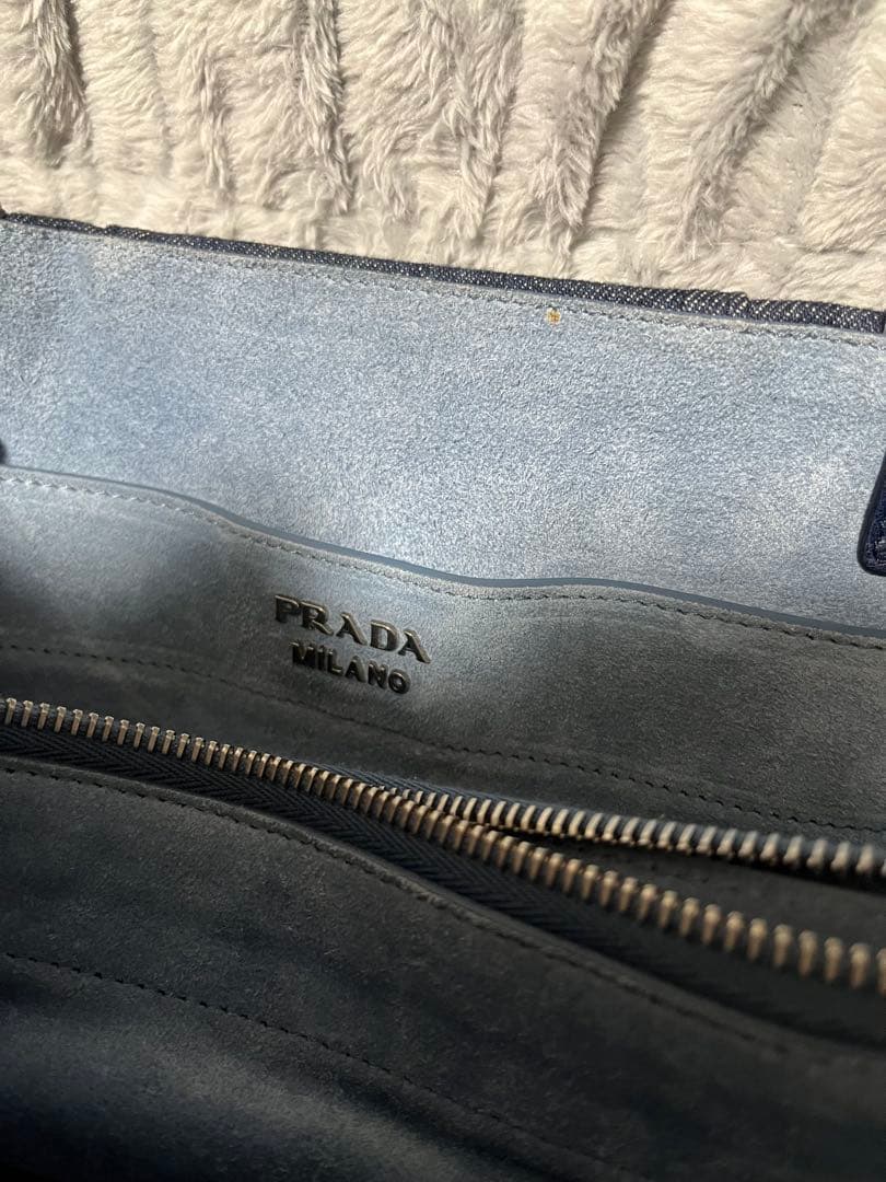 PRADA エティケット　デニム トートバッグ