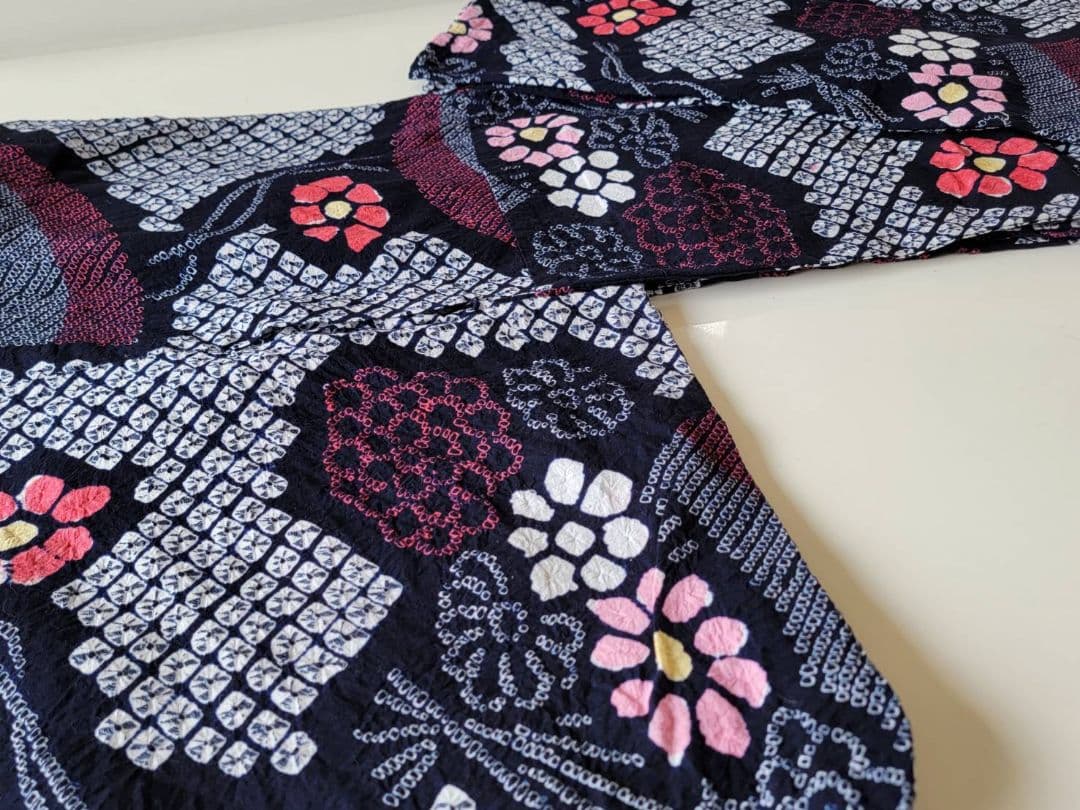 有松鳴海絞り　浴衣　美品