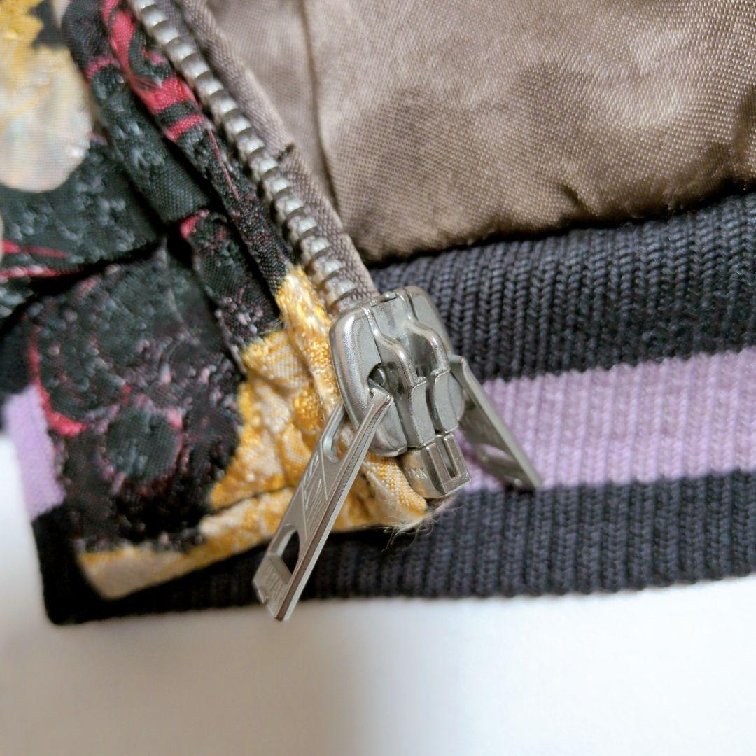 花旅楽団 スクリプト スカジャン リバーシブル 和柄 獅子 金魚 菊 花柄 L