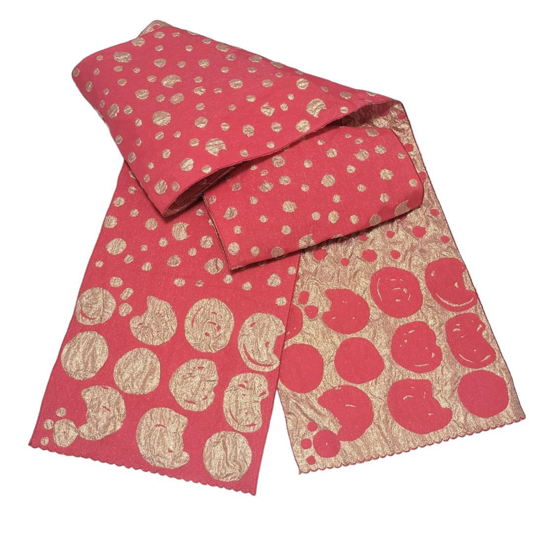 【兵児帯】猫ドット　ツモリチサト　浴衣帯 　ねこ 水玉 赤 レッド 大人