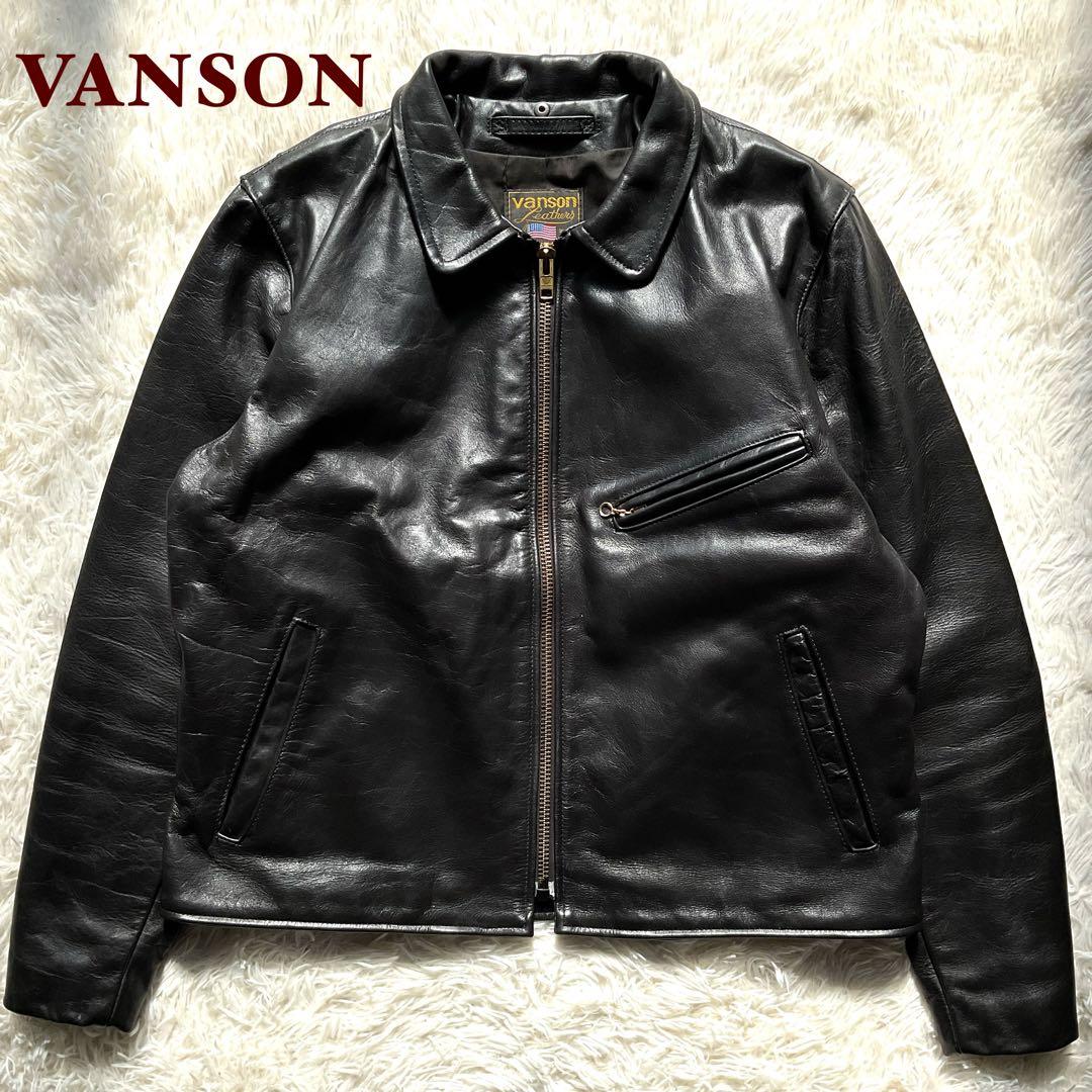 美品✨VANSON エンフィールド　レザージャケット　シングルライダース　46