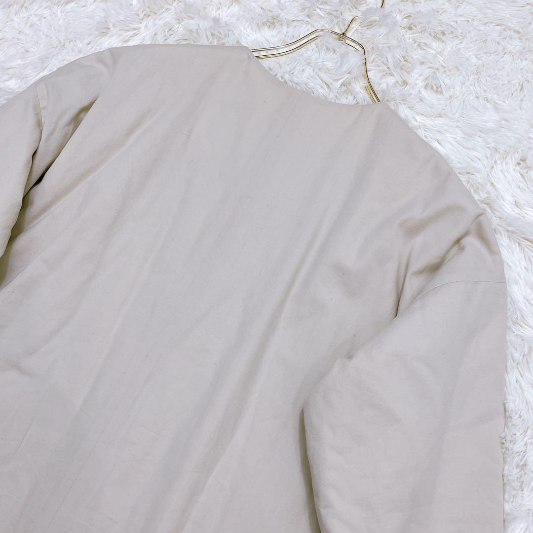 evam eva コットン パディング コート 中綿 ノーカラー ベージュ