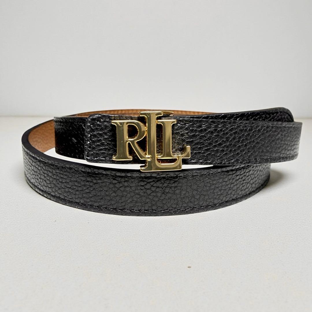 Lauren Ralph Lauren リバーシブル レザーベルト ロゴバックル