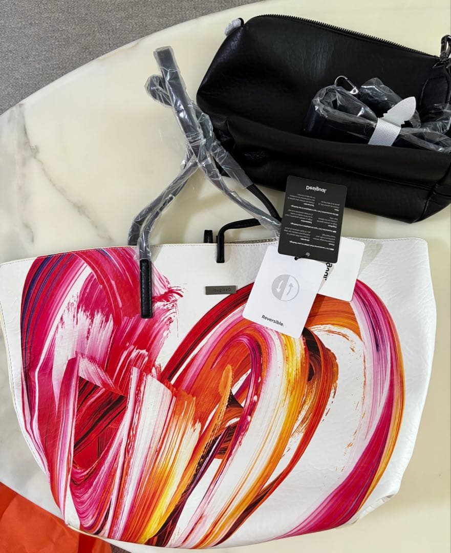 AyaDesigual アートプリント トートバッグ ショルダーバッグ付