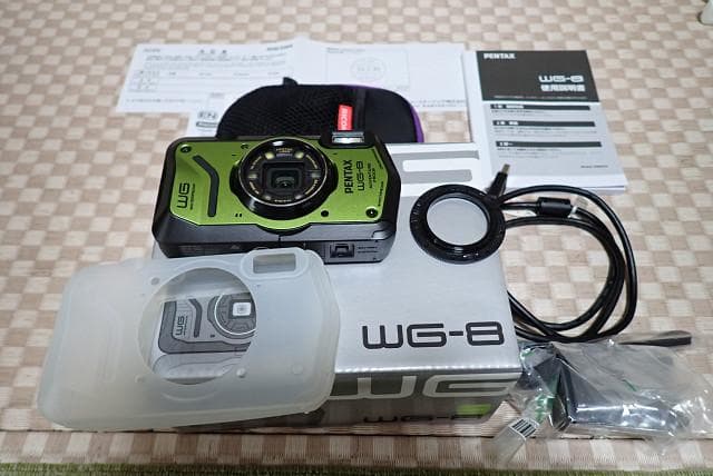 新同品！！PENTAX WG-8 防水カメラ グリーン直販限定品！海水使用なし！