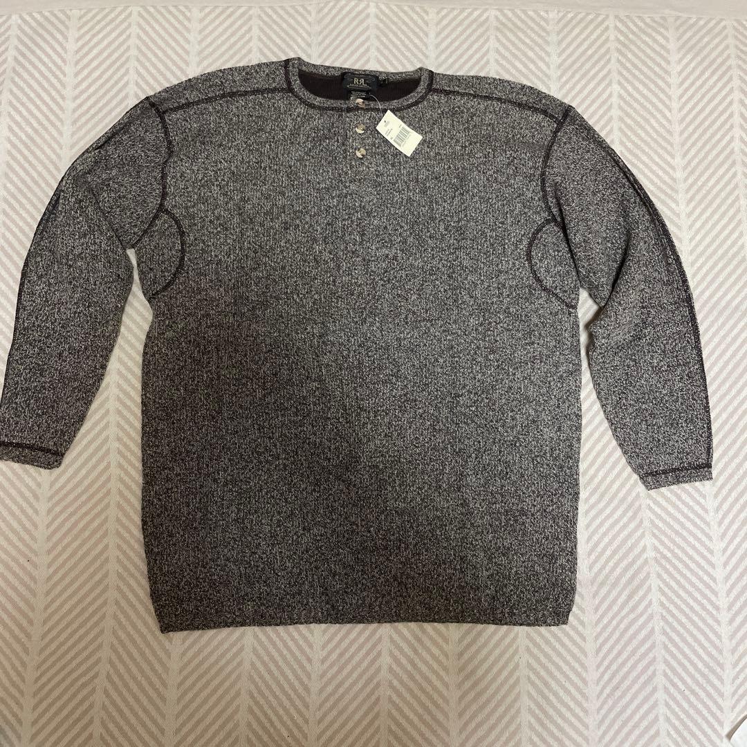 新品未使用 デッドストック RRL 三つ星 ハーフボタンニット XL