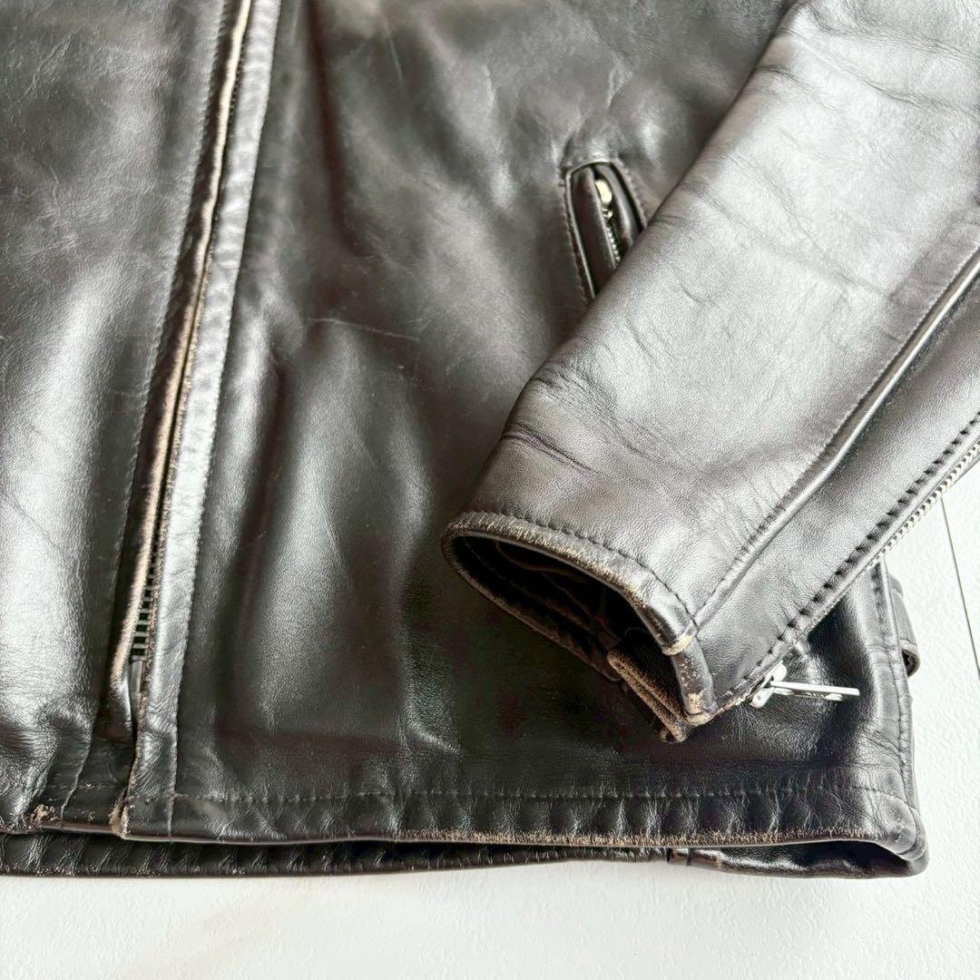 美品◆人気641 Schott ライダース レザー ジャケット ボアライナー付
