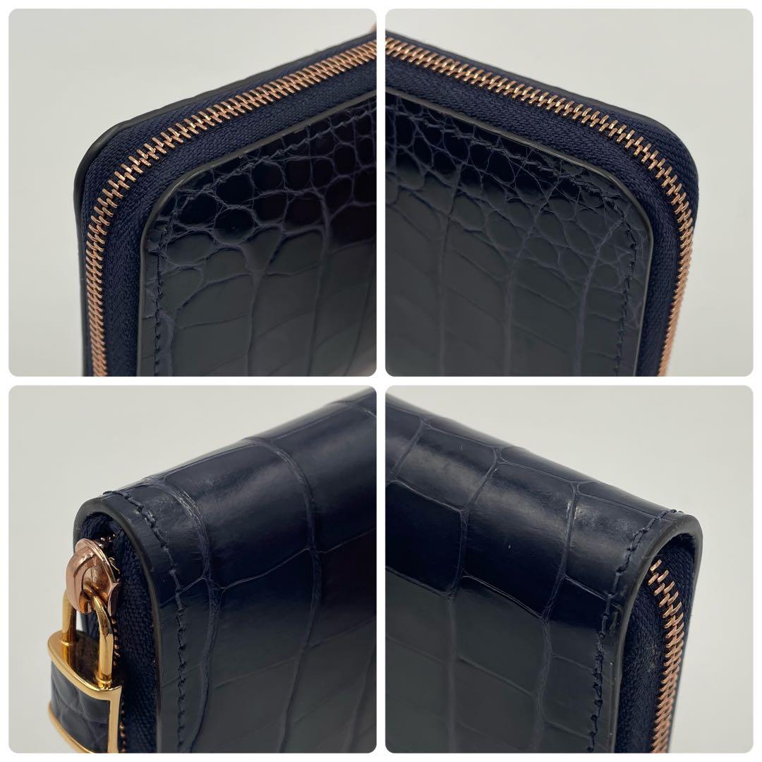 現行・最高級✨ルイヴィトン クロコダイル ジッピー パース LV ネイビー