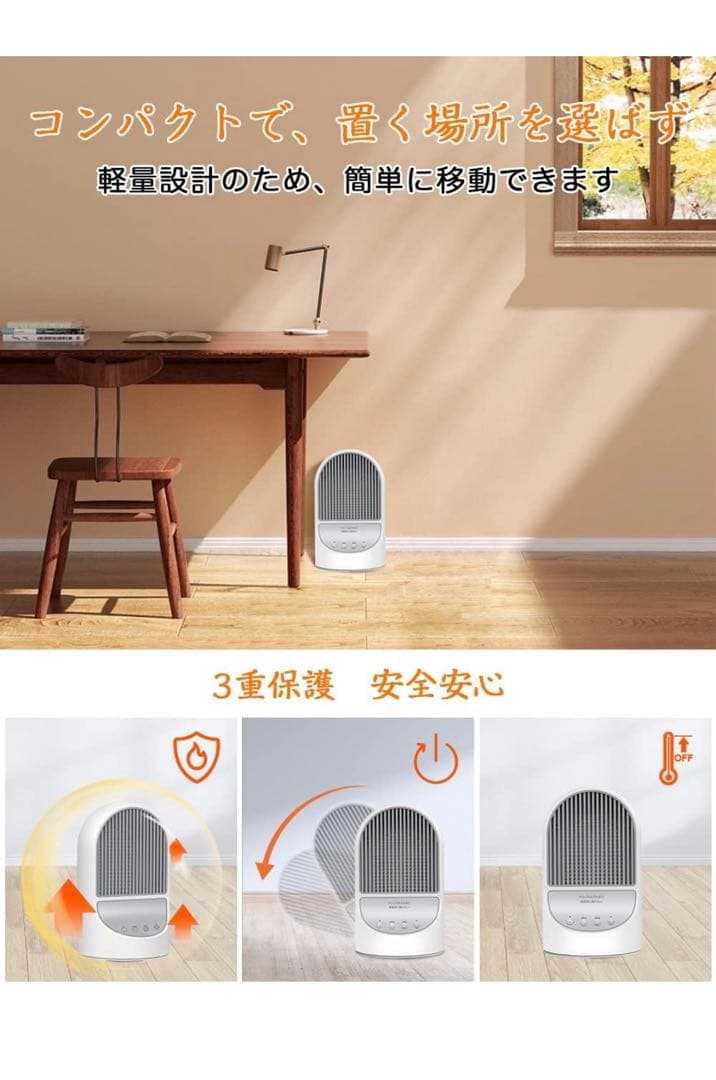 新品 セラミックヒーター 電気ファンヒーター 小型 速暖 大風量 1200Ｗ