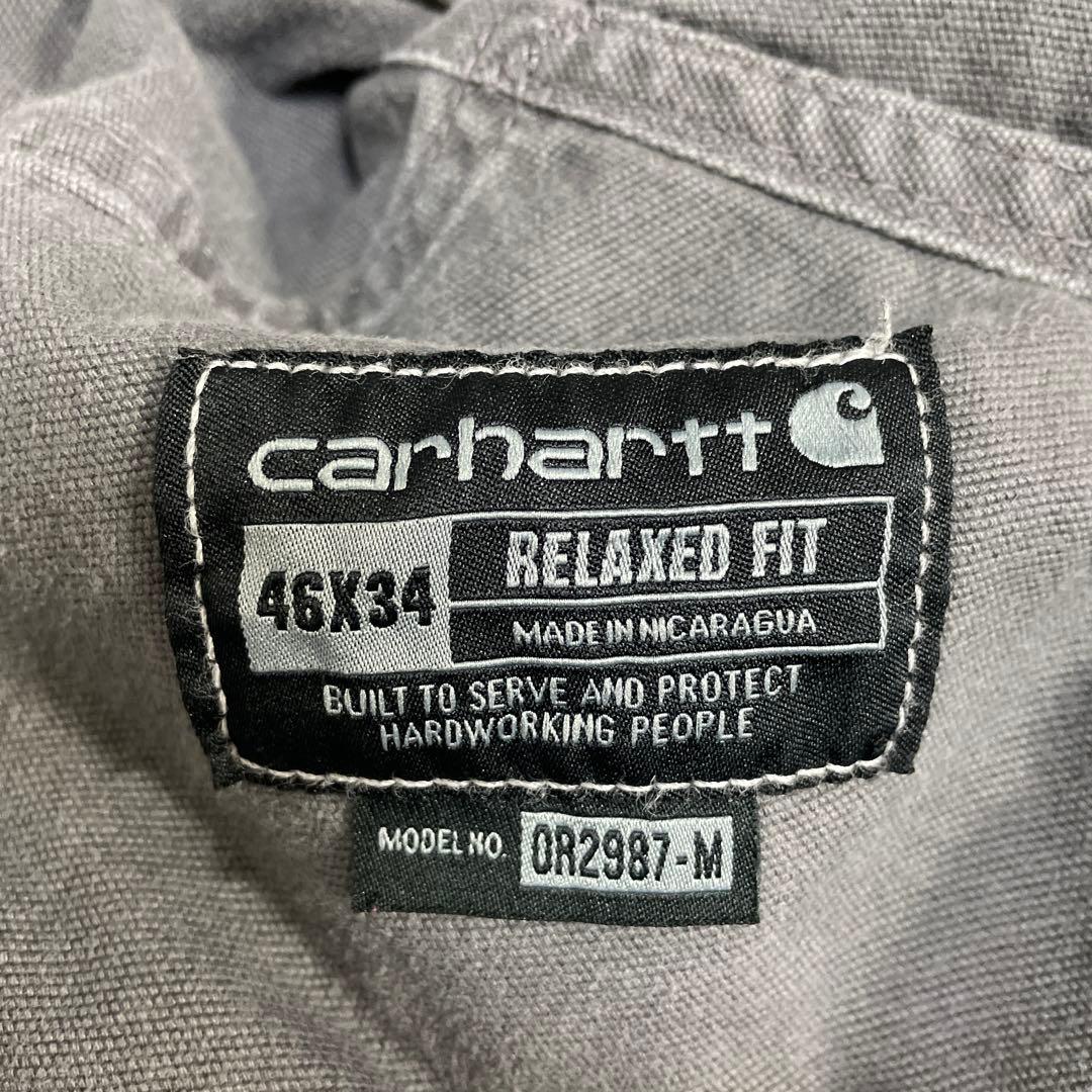 カーハート　オーバーオール　ダブルニー　ビックサイズ　グレー　W46 L34