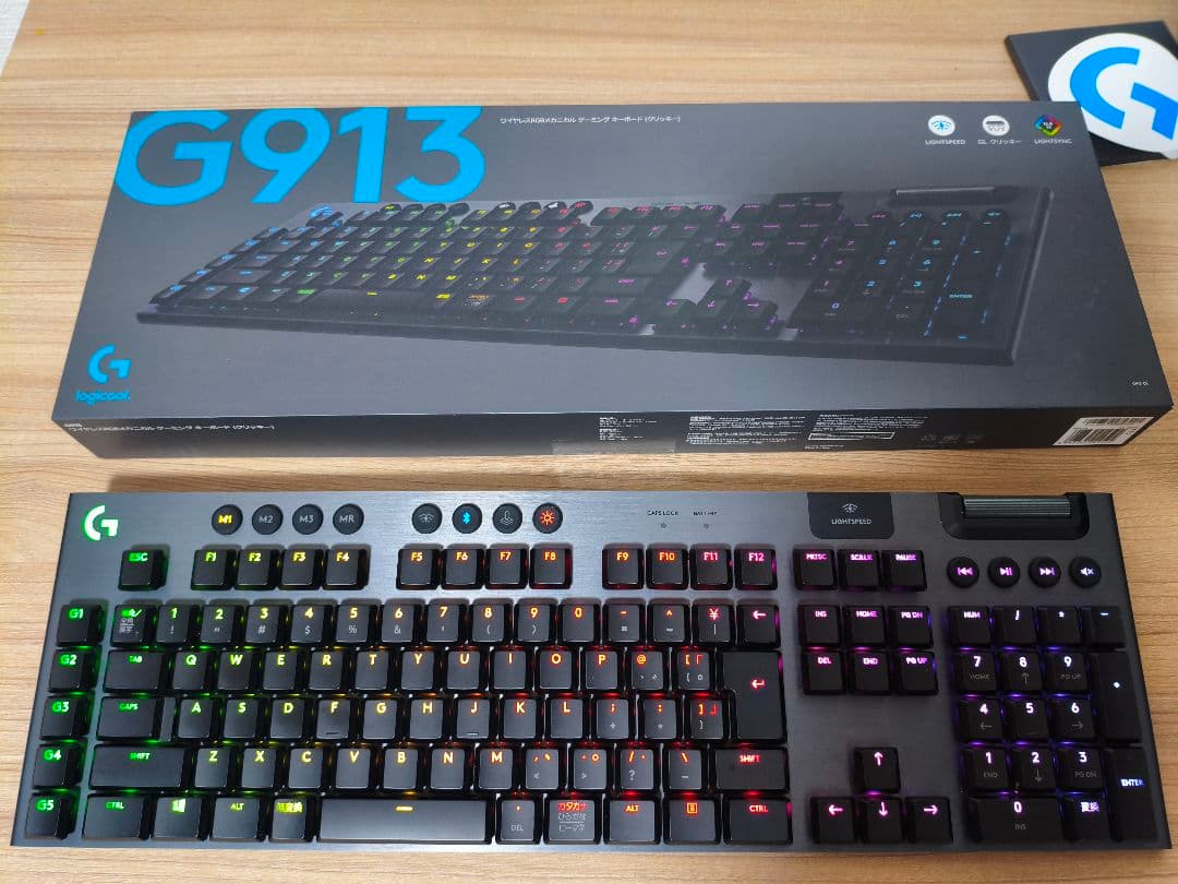 Logitech G913 ワイヤレスメカニカルキーボード クリッキー