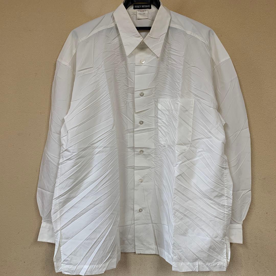 90's　ISSEY MIYAKE　プリーツシャツ　スクエアカット　L