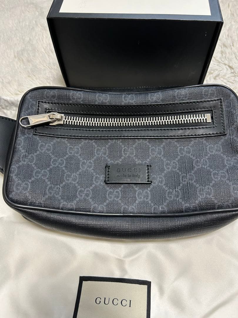 サンジのママ GUCCI ボディバッグ ブラック GGパターン