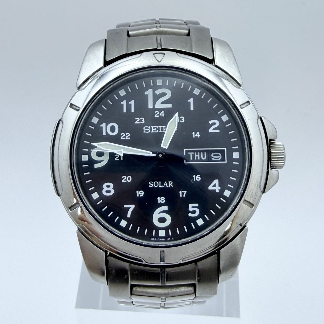 【稼働】 セイコー 腕時計 ソーラー デイデイト V158-0AD0
