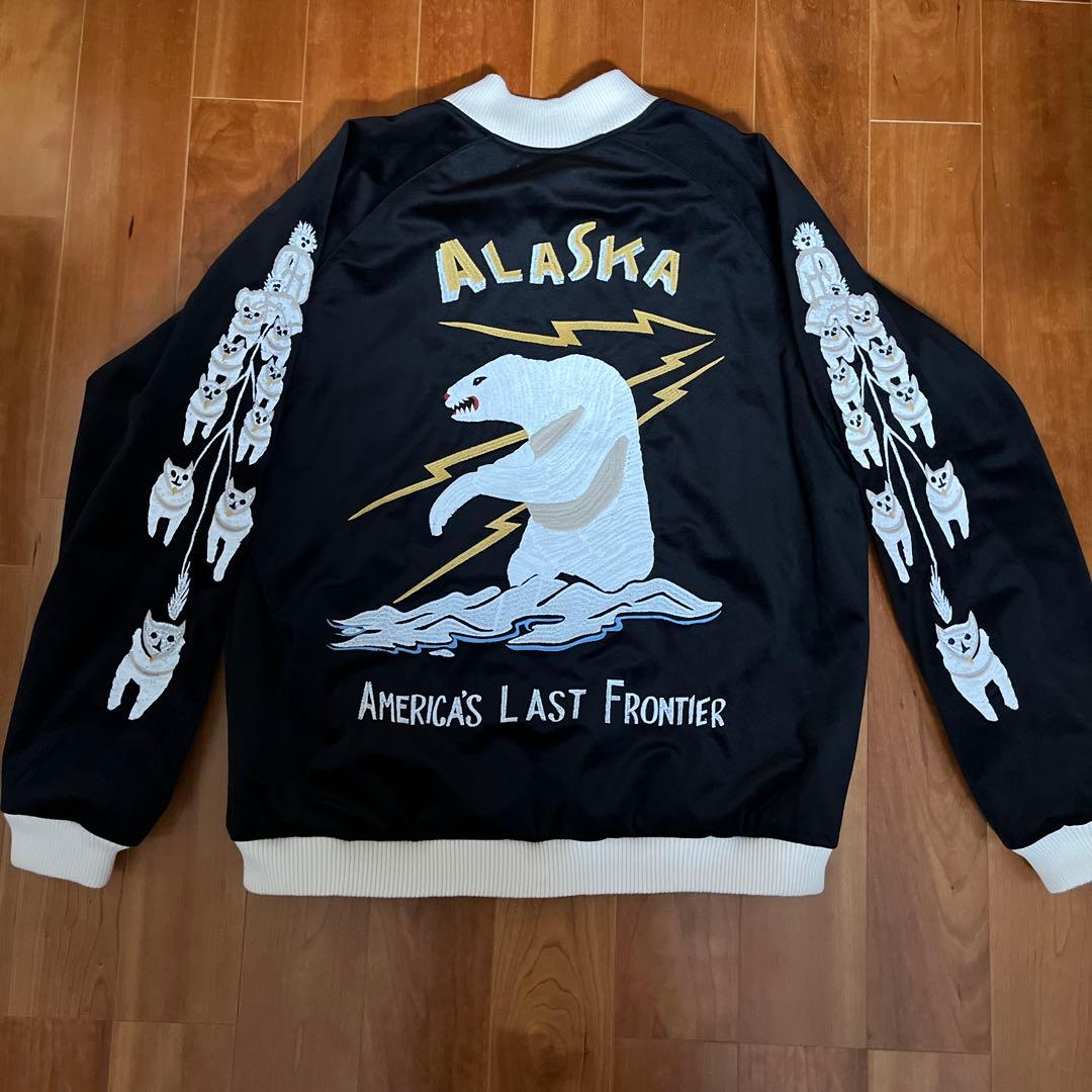 HOUSTON スカジャンメンズ アラスカ ベルベティーン スーベニア