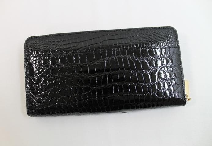 【専用】クロコダイル 財布 本物 シャイニング加工 ラウンド ブラック 黒