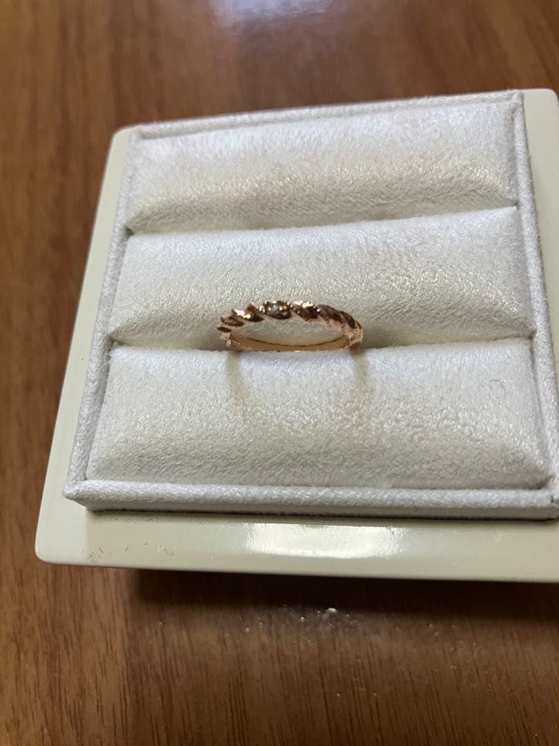 アガット　ピンキーリング　ダイヤ