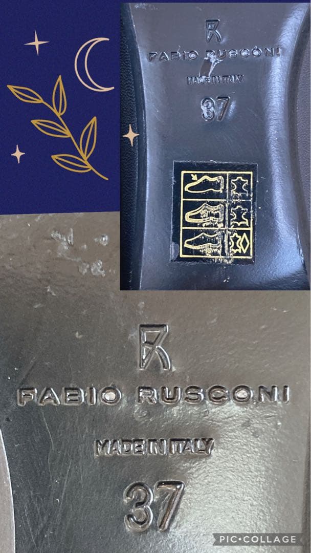 ファビオルスコーニ レザー ブラック チャンキーヒール 現行 24cm