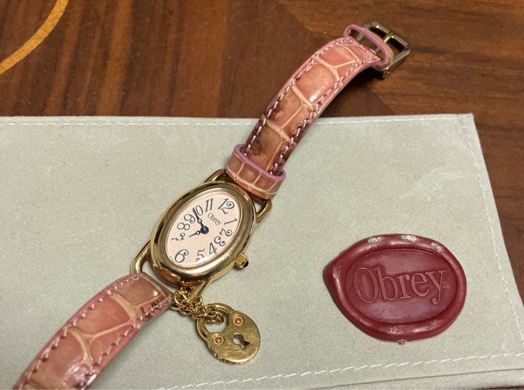稼動中！Obray腕時計 チャーム付 ヴェルメイユ アラビア文字 シルバー 純正