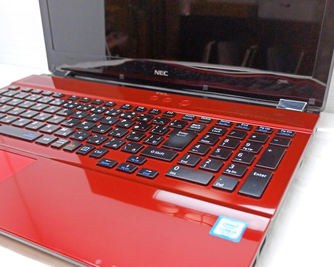 【美品】NECノートパソコン✨人気色レッド✨8G✨快適SSD✨カメラ付