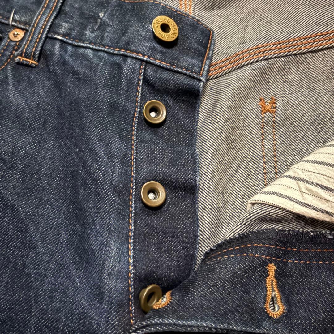 激レア グラッドハンド ストレートデニム 濃紺 ヒゲ 日本製 赤耳 y2k 30