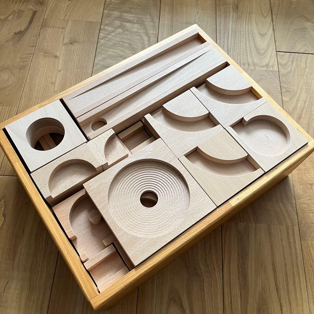 40mm小さな大工さん　積み木レールセット収納箱付き