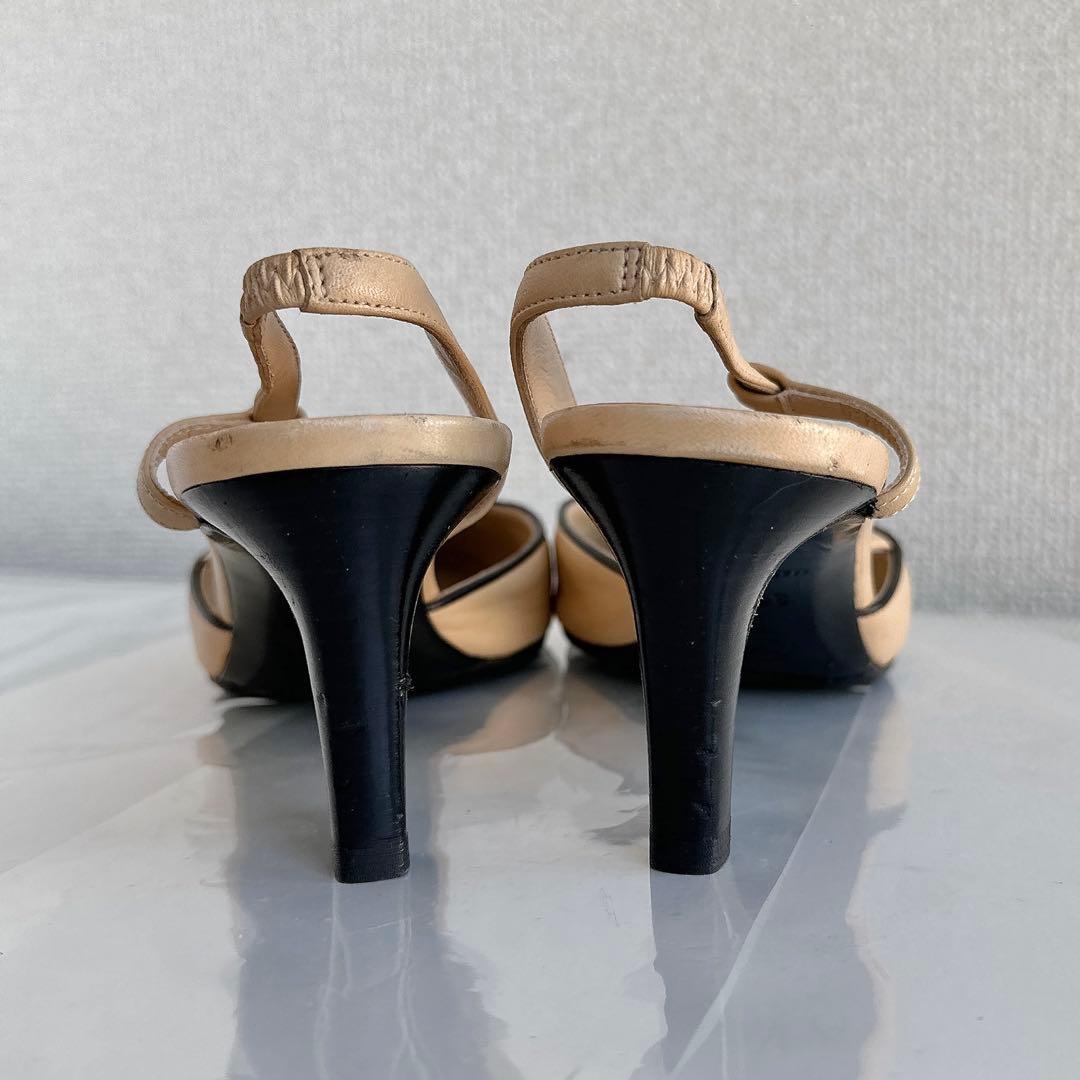 CHANEL シャネル　リボン　ココマーク　スリングバック　パンプス　ハイヒール