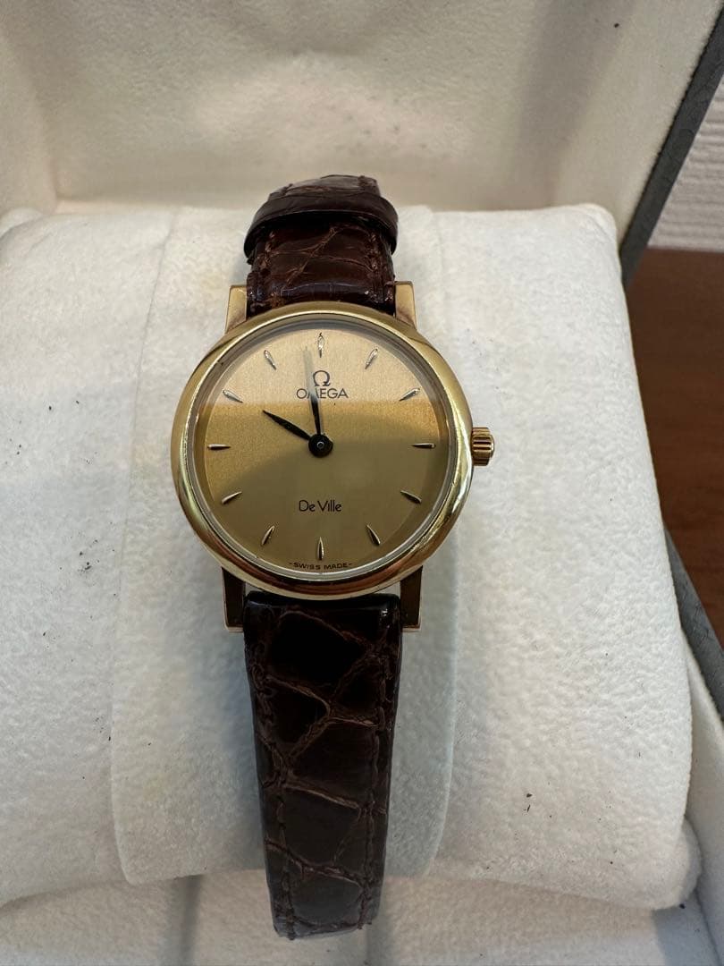 Omega De Ville ゴールド レザー　k18 箱付き