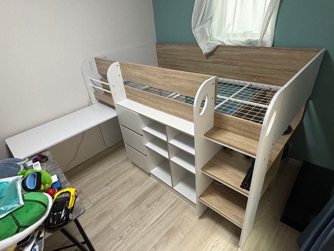 ロフトベッド シングルサイズ 引き出し付き