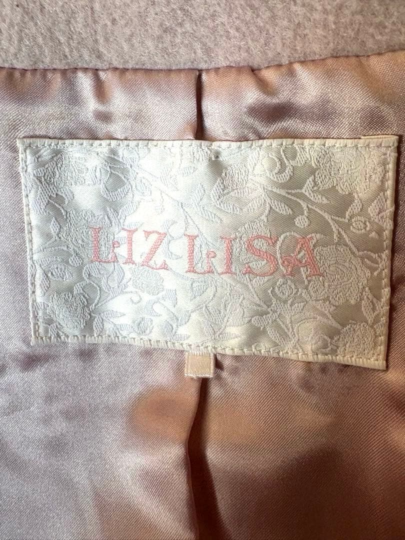 未使用級　LIZLISA ビジューリボンショートフードコートピンク フリーサイズ