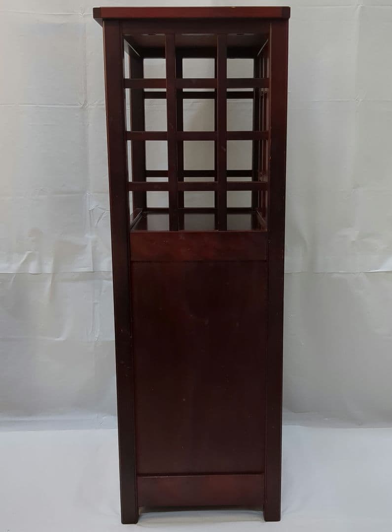 レトロ 木製ラック 電話台 ファックス台 ダークブラウン アヤノ