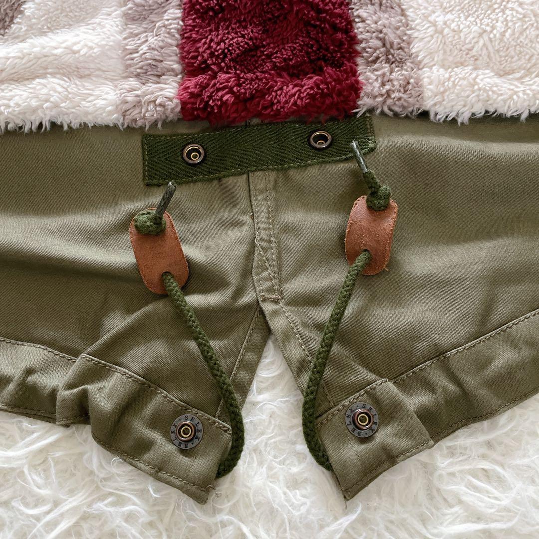 【フレッドペリー】英国柄 モッズコート ボアライナー ユニオンジャック カーキM